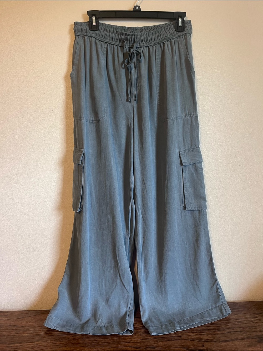 Women’s BE COOL Slate Blue Elastic Waist Cargo Pants